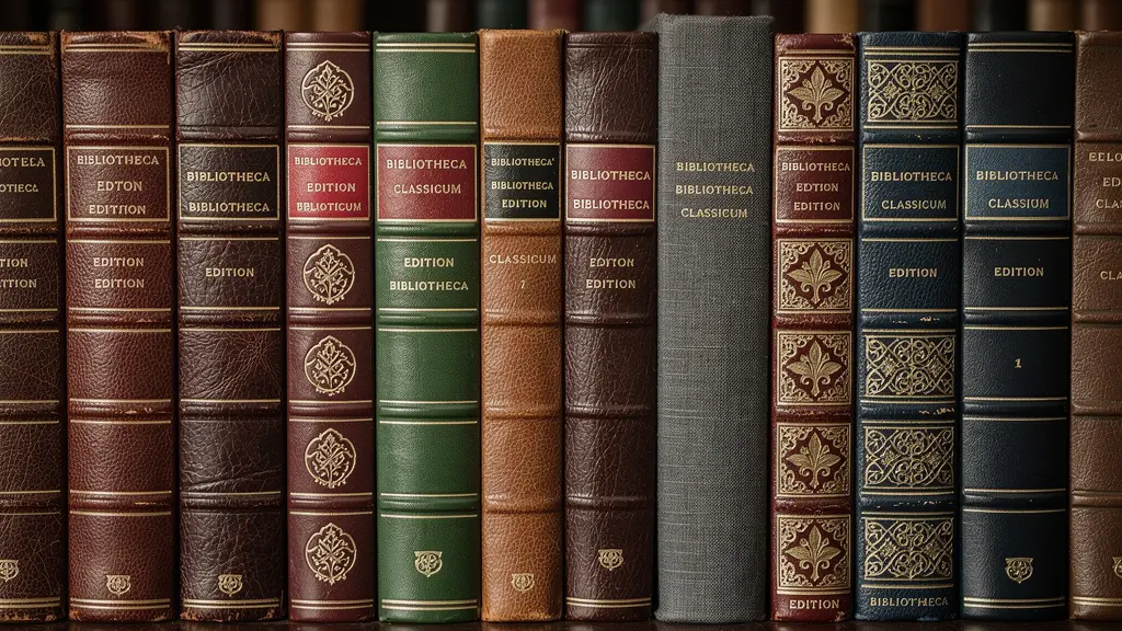 Collection de fac-similés de manuscrits sur une étagère de bibliothèque